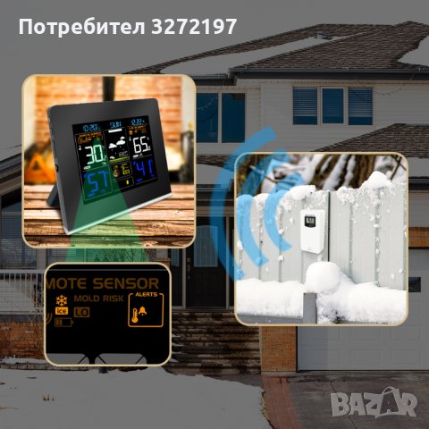FABISENSE Цифрова метеорологична станция,безжичен вътрешен и външен сензор , снимка 3 - Други - 40697671