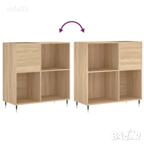 vidaXL Шкаф за винилови плочи сонома дъб 84,5x38x89 см инженерно дърво, снимка 7 - Шкафове - 56148126