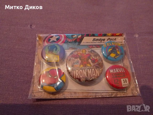 Iron Man, Spider-Man, Hulk и Black Widow значки нови на Piramid, снимка 2 - Фигурки - 56260320