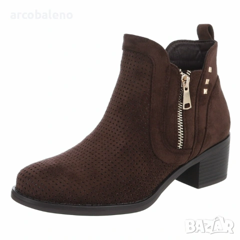 Дамски преходни класически велурени боти до глезена, 5цвята , снимка 14 - Дамски боти - 53539801