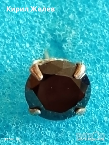 Сребърна обеца ОПУШЕН КВАРЦ ръчна майсторска изработка 31502, снимка 2 - Обеци - 52623477