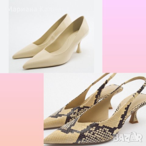 Обувки Zara естествена кожа, снимка 1 - Дамски обувки на ток - 40490825