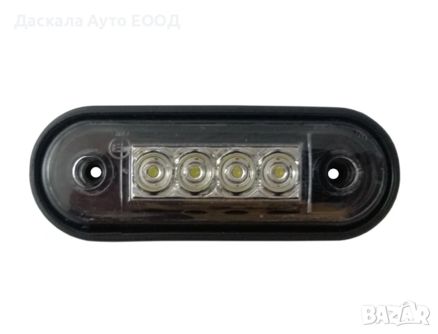 1бр. ЛЕД LED габарит ОПУШЕН, оранжев с 4 диода за ролбар - с извит гръб, smoked , 12-24V, снимка 2 - Части - 53665739