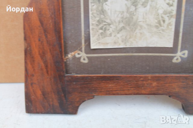 Стара дървена рама със снимка , снимка 5 - Колекции - 40404497