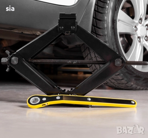 Крик за кола с ТРЕСЧАТКОВ КЛЮЧ, тип жаба, 1,5 тона, трапецовиден, снимка 4 - Аксесоари и консумативи - 52933954