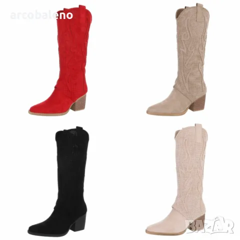 Летни дамски западни и байкърски ботуши, 4цвята 