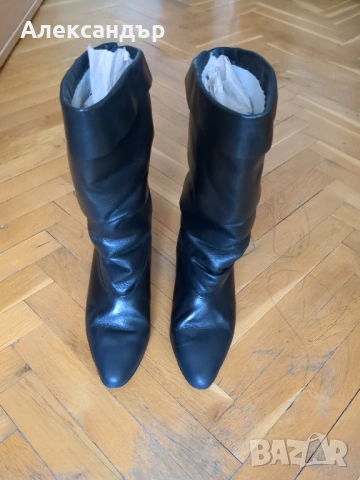 Дамски кожени ботуши с вълнена подплата, снимка 3 - Дамски ботуши - 53263828