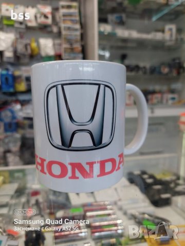 Бяла порцеланова чаша с логото на автомобилите Хонда / Honda, снимка 3 - Чаши - 36001956