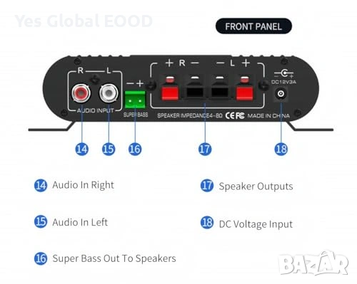 Fasizi LP-838USB Bluetooth 5.0 усилвател 2.1, снимка 3 - Ресийвъри, усилватели, смесителни пултове - 53629722
