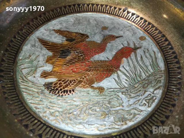 ГОЛЯМ ПЕПЕЛНИК МЕД МЕСИНГ 21СМ ОТ ФРАНЦИЯ 3112241016, снимка 5 - Антикварни и старинни предмети - 48504043