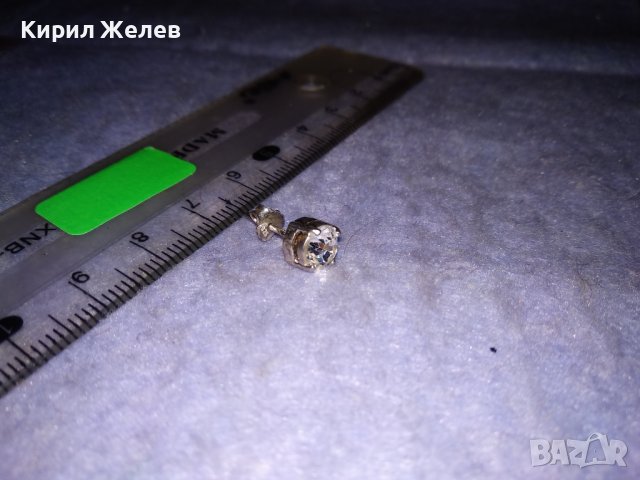 МИНИАТЮРНА СРЕБЪРНА КРИСТАЛНА ОБЕЦА СРЕБРО 925 КЛАСИЧЕСКИ РЕТРО МОДЕЛ 25823, снимка 5 - Обеци - 39665886
