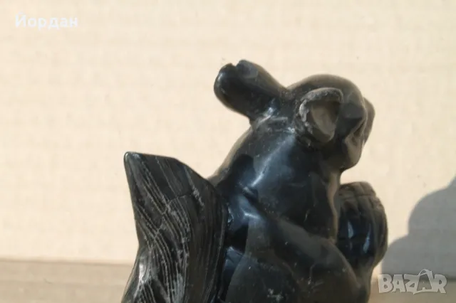 Фигурка от черен камък, снимка 6 - Колекции - 47511446