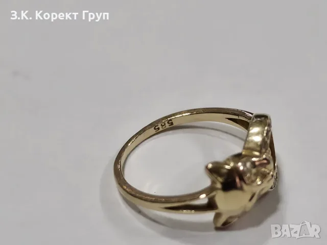 Дамски златен пръстен 14К 585 / 2,00 гр., снимка 5 - Пръстени - 55782663