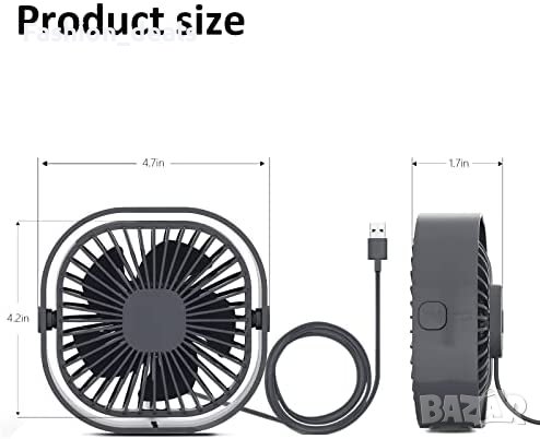 Нов Преносим вентилатор за дом, офис, пътуване къмпинг с USB, снимка 2 - Други стоки за дома - 40721154