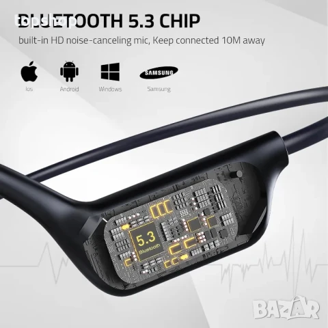 НОВИ Tulbeys водоустойчиви слушалки с костна проводимост, IPX8,  Bluetooth, 32GB Вградена памет, MP3, снимка 3 - Bluetooth слушалки - 50494928