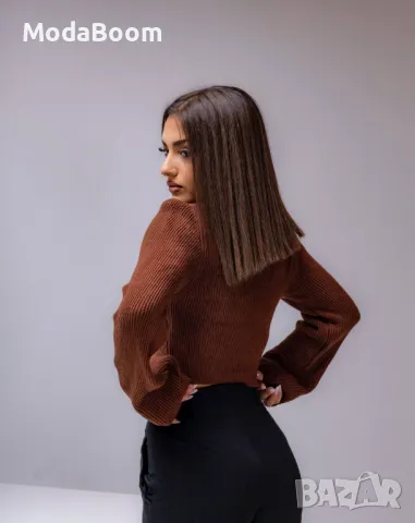 Кафяв дамски пуловер , снимка 3 - Блузи с дълъг ръкав и пуловери - 48067158