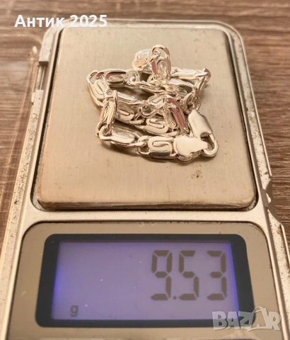 Сребърна гривна проба 925 с декоративни звена, снимка 3 - Гривни - 53784156