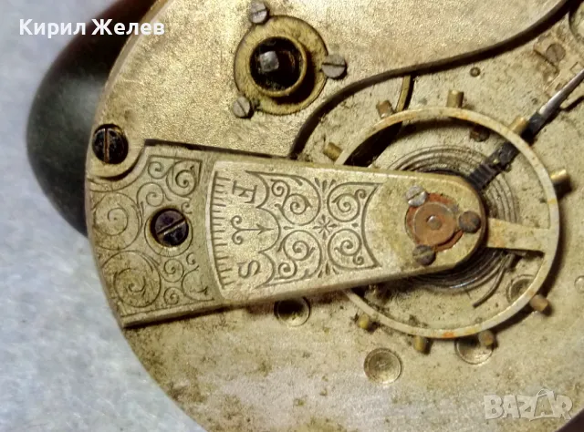 МЕХАНИЗЪМ от РЯДЪК СТАР ВИКТОРИАНСКИ ДЖОБЕН ЧАСОВНИК с РИМСКИ ЦИФЕРБЛАТ 47152, снимка 8 - Антикварни и старинни предмети - 48578468