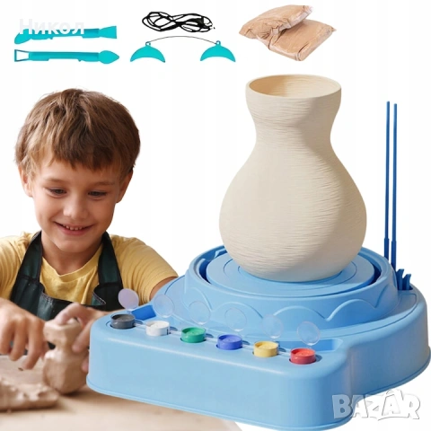 Ктеативен комплект грънчарско колело с адаптер, снимка 6 - Рисуване и оцветяване - 53398511