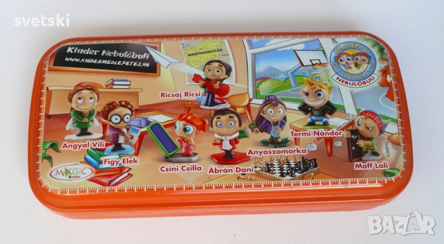 Рядка колекционерска метална кутия Киндер Kinder- Funny Students, снимка 4 - Колекции - 42416397