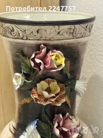 Огромна ваза Capodimonte 56 см, снимка 4 - Вази - 50209368