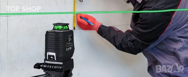 Лазерен нивелир Firecore 360° със статив, зелен самонивелиращ се, снимка 9 - Гедорета - 49866422