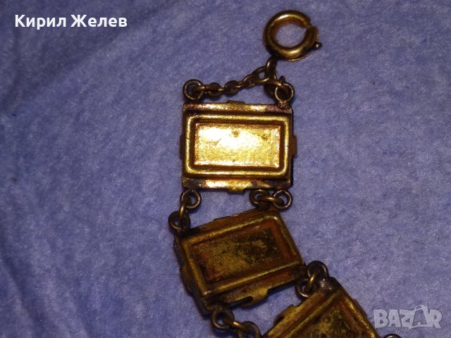 СТАРИННА СКЪПОЦЕННА БРОНЗОВА РЕТРО АРТ ДЕКО ГРИВНА с ДЕБЕЛА ПОЗЛАТА и ШЛИФОВАНИ КАМЪНИ ЯСПИС 38654, снимка 14 - Антикварни и старинни предмети - 41638355