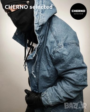 Дълго деним яке тип парка с шерпа подплата и качулка ZARA Denim Sherpa Hooded Longline Jacket – L•XL, снимка 3 - Якета - 53669998