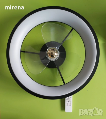 Таванен вентилатор LED лед лампа полилей осветление дистанционно н237, снимка 4 - Лампи за таван - 53844897