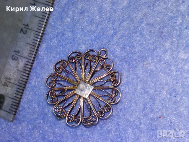 ПРЕКРАСЕН СТАРИНЕН ФИЛИГРАНЕН СРЕБЪРЕН МЕДАЛЬОН ЦВЕТЕ ВИСОКА ПРОБА СРЕБРО РЪЧНА ИЗРАБОТКА 43362, снимка 7 - Антикварни и старинни предмети - 44707507