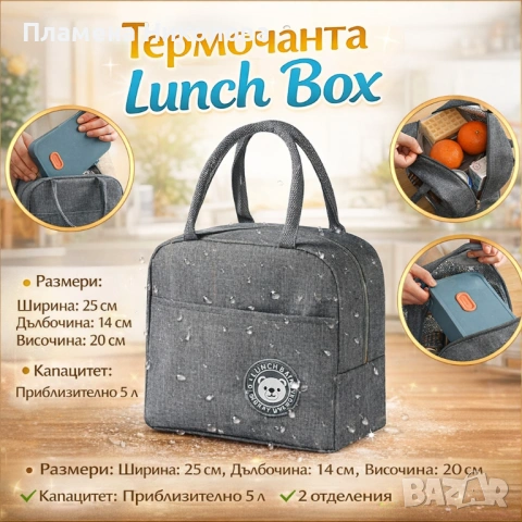 Термочанта Lunch Box – Идеалният избор за обяд, пикник и пътуване!, снимка 3 - Други стоки за дома - 53253804