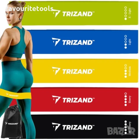 Фитнес ластици Trizand - 5 броя