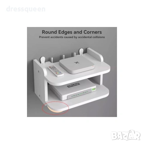 4664 Двустепенна стенна етажерка за рутер и аксесоари, снимка 2 - Други стоки за дома - 53823121