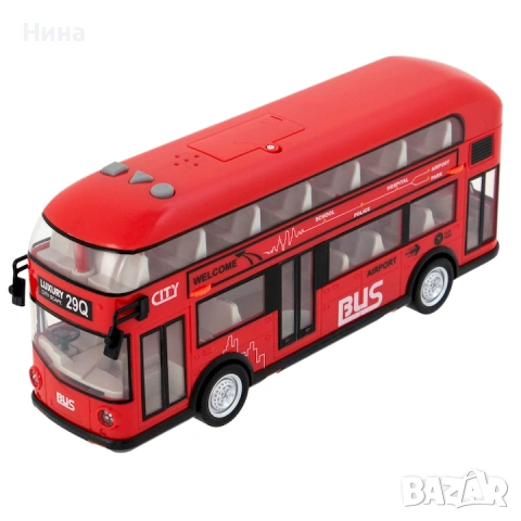 Двуетажен автобус със звук и светлина, снимка 4 - Коли, камиони, мотори, писти - 53461518