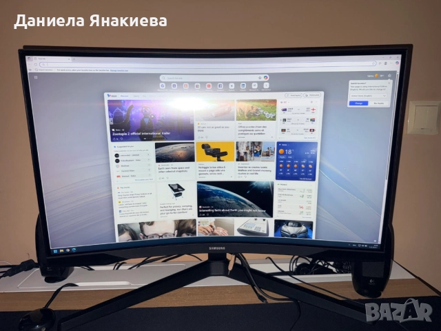 Монитор Samsung C27G55, 27", 144 Hz, снимка 2 - Монитори - 52303214