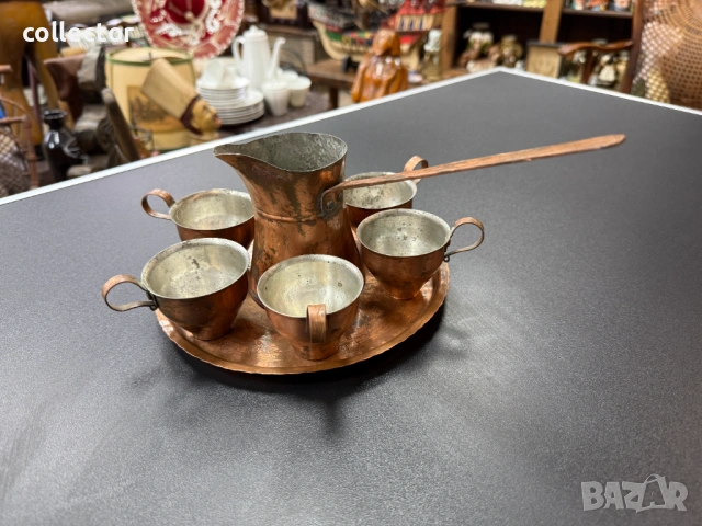 Кован меден сервиз за кафе. №7872, снимка 3 - Други ценни предмети - 53481309