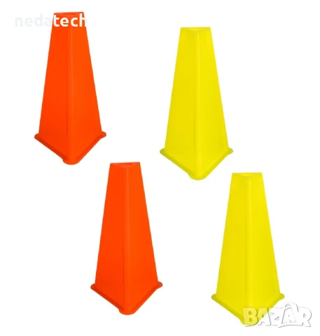 Тренировъчни пластмасови конуси, 14x14x23см - 4 бр. 