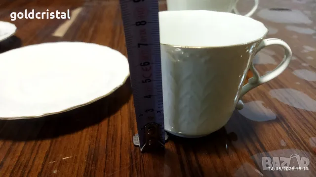 Стар български костен порцелан Бононя Ралица чаши за чай , снимка 3 - Антикварни и старинни предмети - 50425726