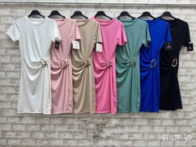 Елегантни рипсени рокли с камъчета 