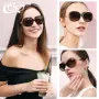 Дамски поляризирани слънчеви очила oversized винтидж UV 400 защита – Черен, снимка 5