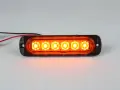 LED габарит с рефлектор 6 LED 12-24V за страничен монтаж с жълта светлина, снимка 2