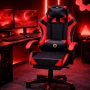 Геймърски стол в черно и червено , снимка 3