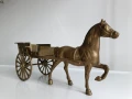 Vintage, бронзов кон с каруца от Англия. , снимка 3