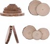 Нови 45 броя дървен кръг диск за Направи си сам Изкуство Занаят Украса, снимка 5