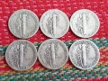 Сребърна монета дайм 6 бр, снимка 1