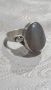 Стар масивен сребърен пръстен с камък Ахат 