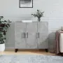 vidaXL Сайдборд, бетонно сив, 90x34x80 см, инженерно дърво, снимка 2