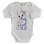 Памучно бебешко боди Rainbow Bear в розово, лилаво и цвят екрю, снимка 3
