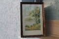 Стара картина акварел Петров, снимка 1