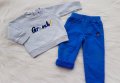 Ватиран пантолан и блуза за бебе - 6 месеца, снимка 1 - Панталони и долнища за бебе - 34846616